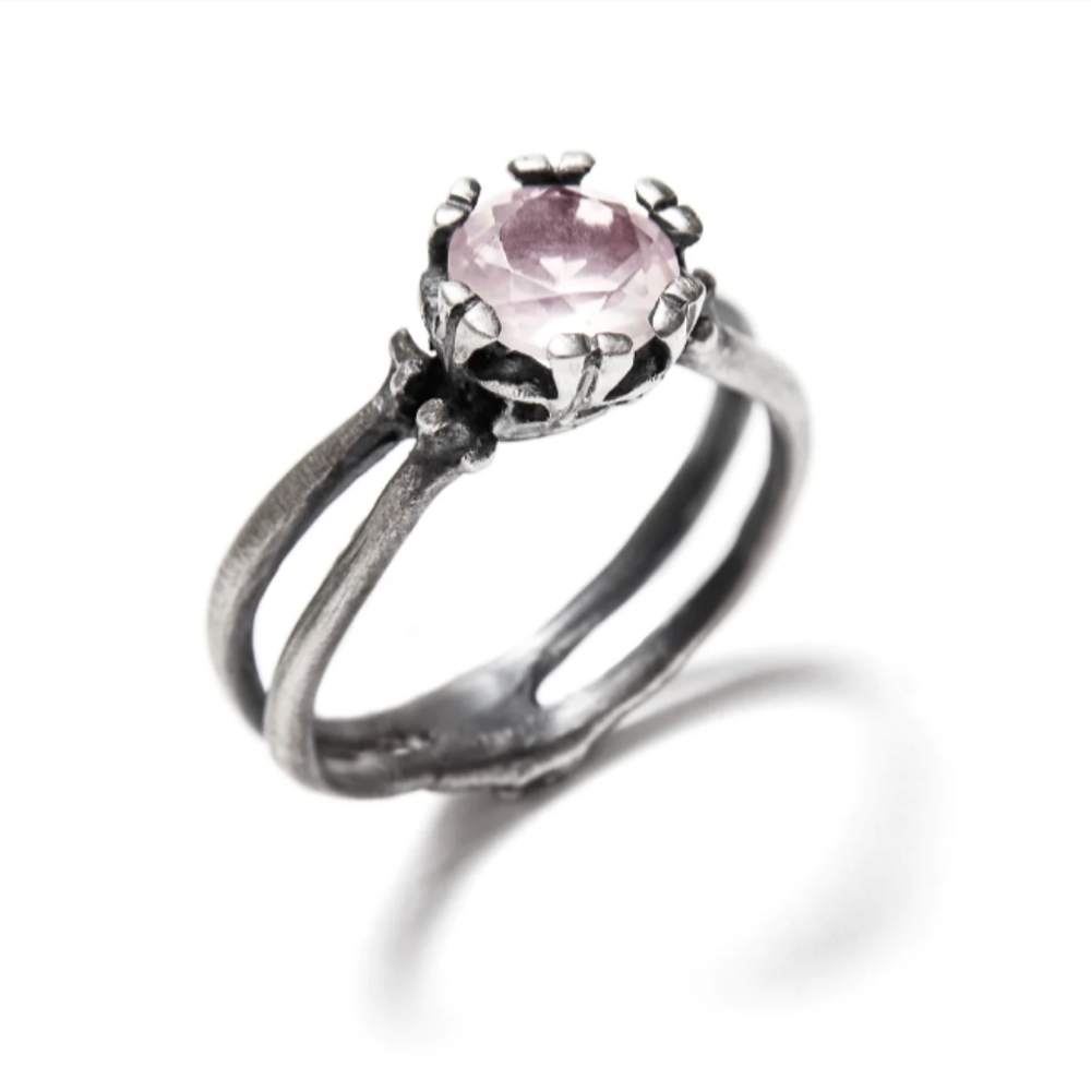 Bloodmilk rose Quartz ring
